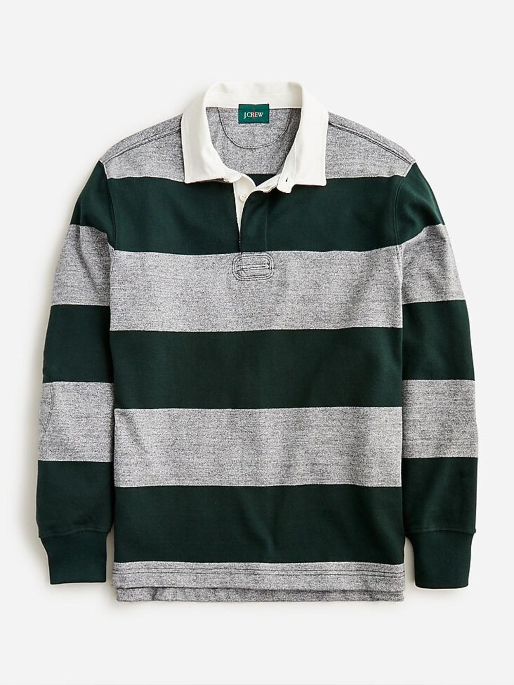 J. Crew Men’s Rugby Shirt in Stripes - Green / Gray